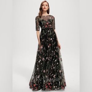 Embroidered Formal Gown